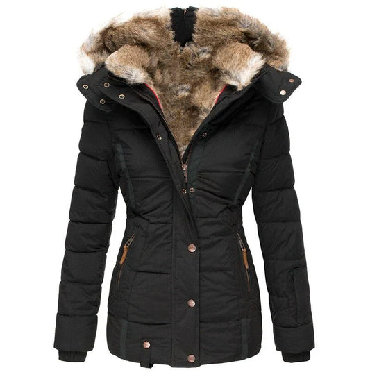 Greta - Cappotto invernale alla moda con fodera in pelliccia per donna