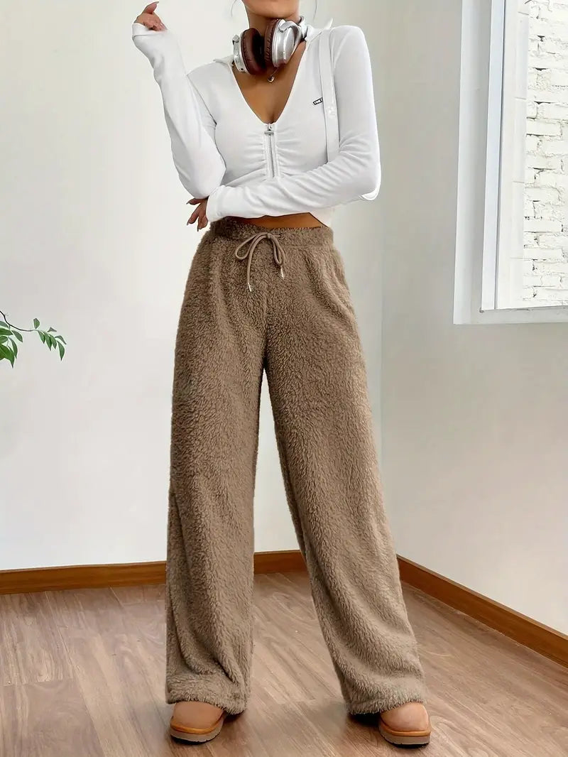 Patricia - Pantaloni a gamba larga con coulisse in vita