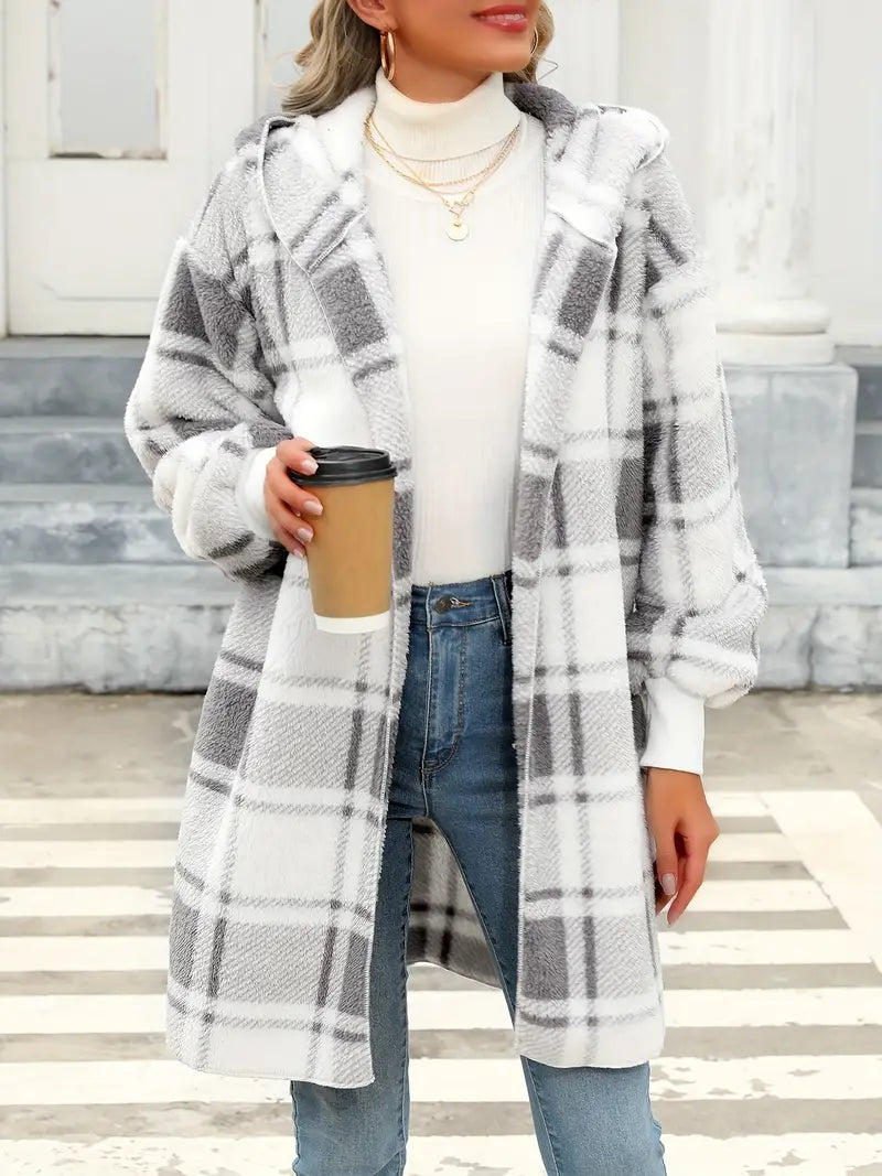 Rachel - Cardigan da donna a maniche lunghe con cappuccio