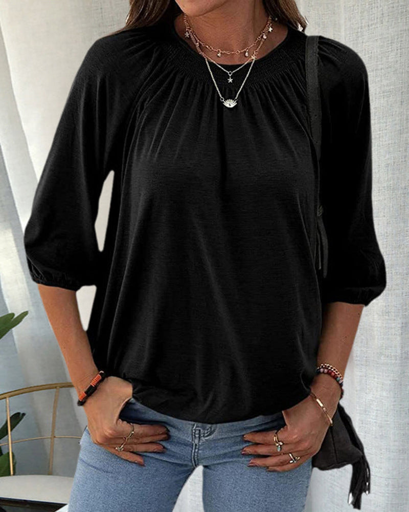 Clarinda - Blusa Elegante a Mezza Manica e Versatile