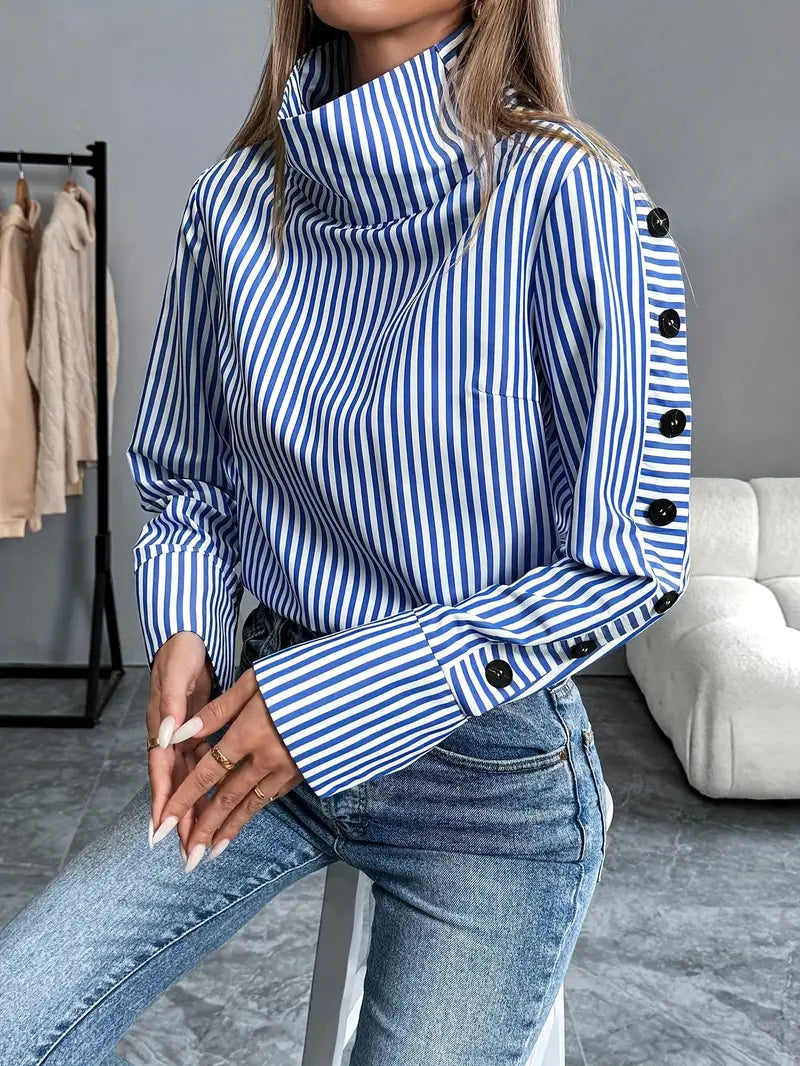 Felicia - Camicia a righe a maniche lunghe per donna