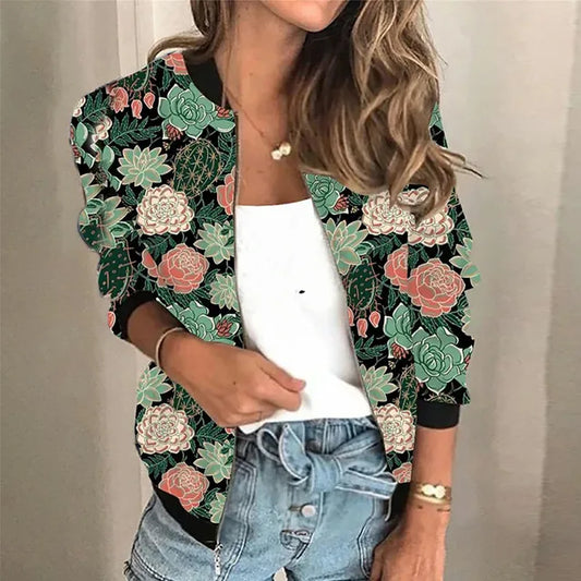 Grace - Giacca con zip stampata