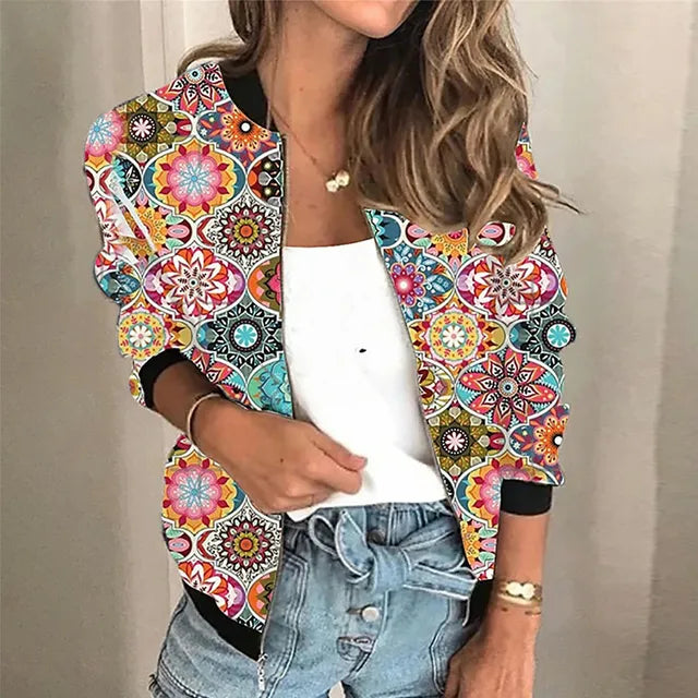 Grace - Giacca con zip stampata