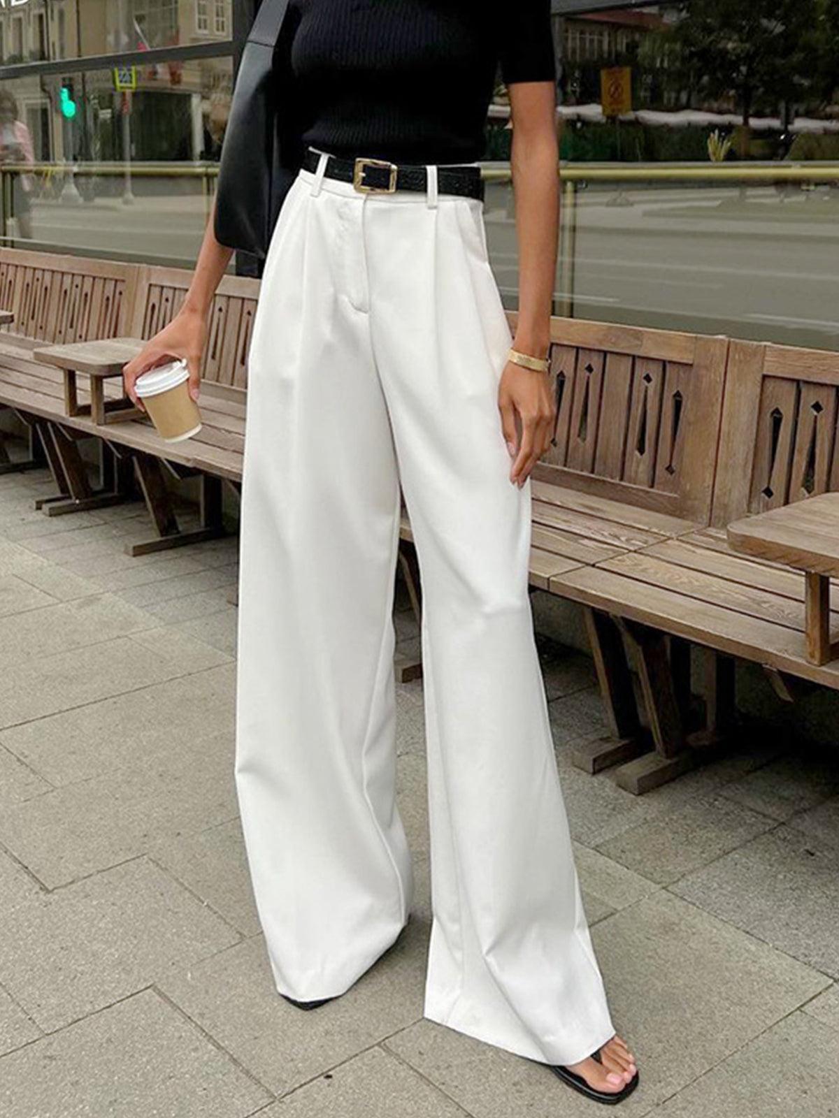 Zasha - Pantaloni Larghi con Pieghe