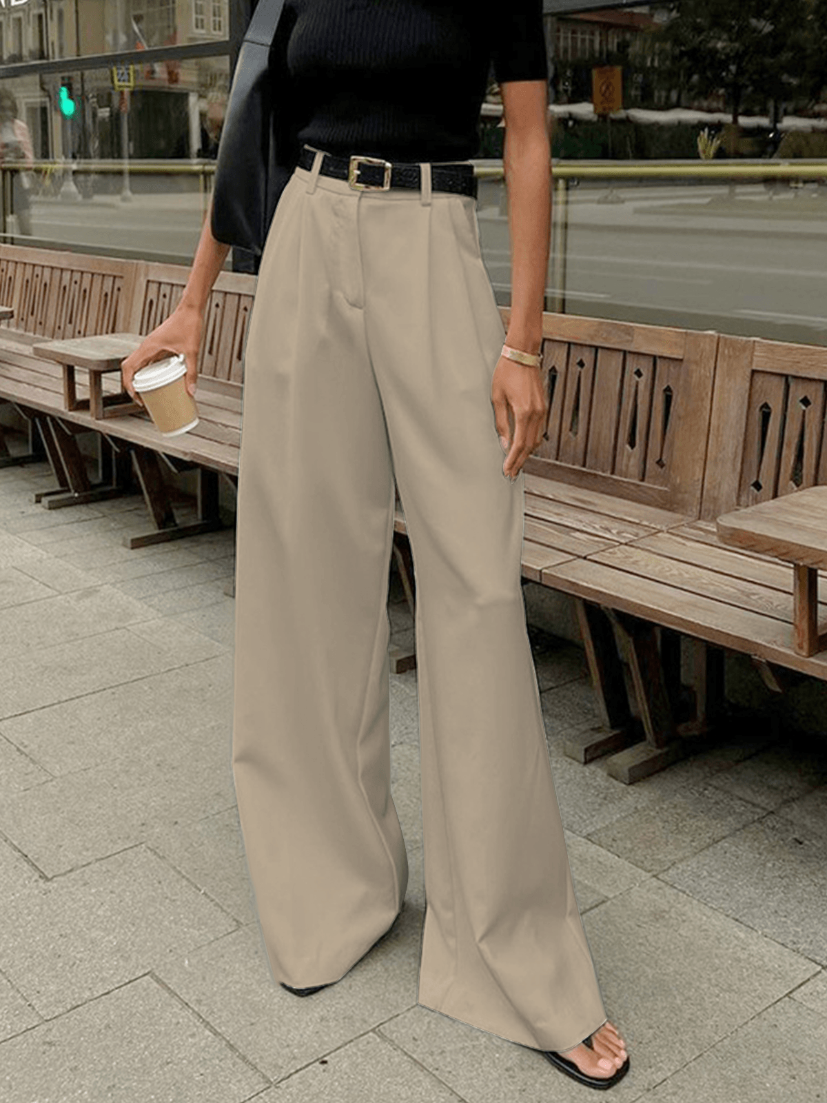 Zasha - Pantaloni Larghi con Pieghe