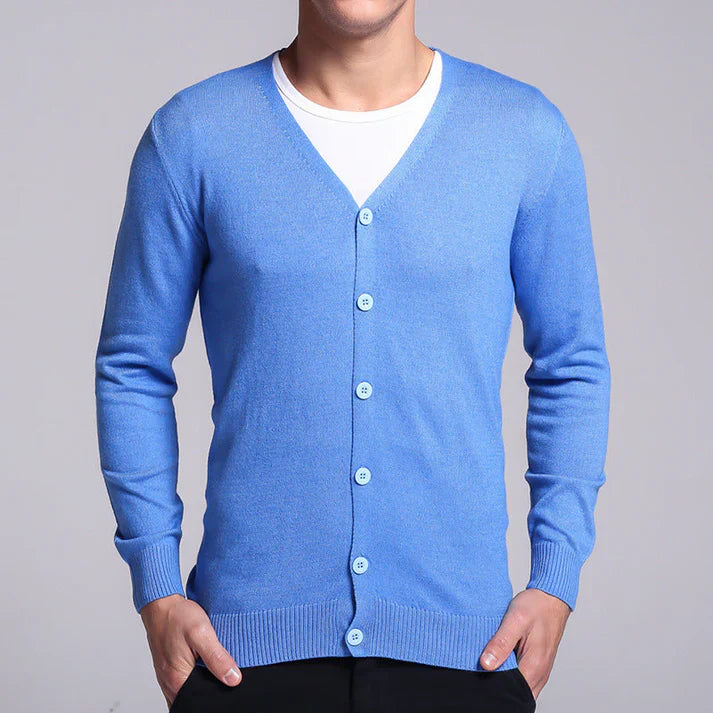 Gareth - Cardigan Classico con Colletto a V e Bottoni