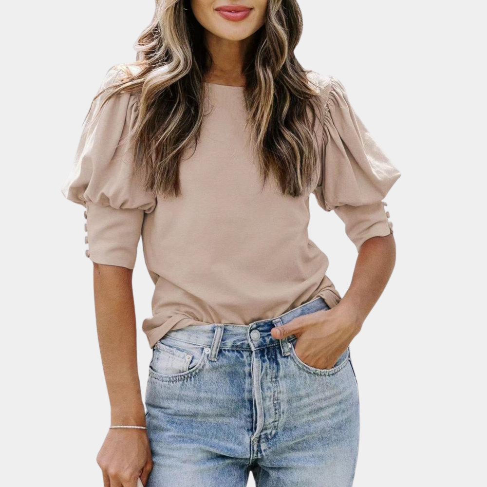 Ysoline - Elegante blusa con maniche a sbuffo