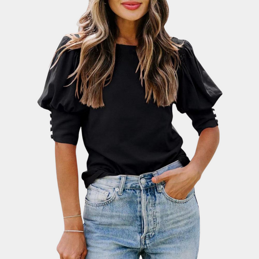 Ysoline - Elegante blusa con maniche a sbuffo