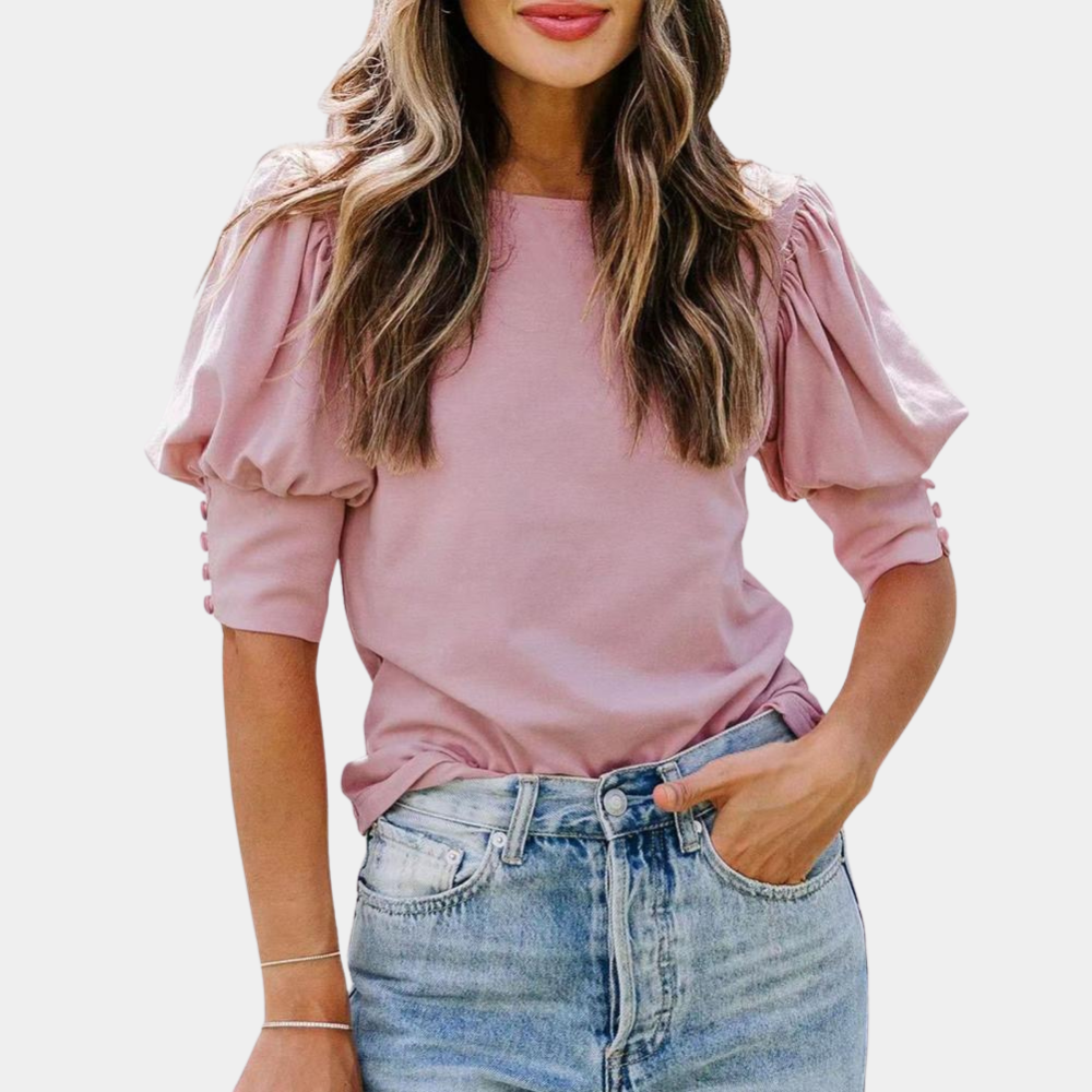 Ysoline - Elegante blusa con maniche a sbuffo