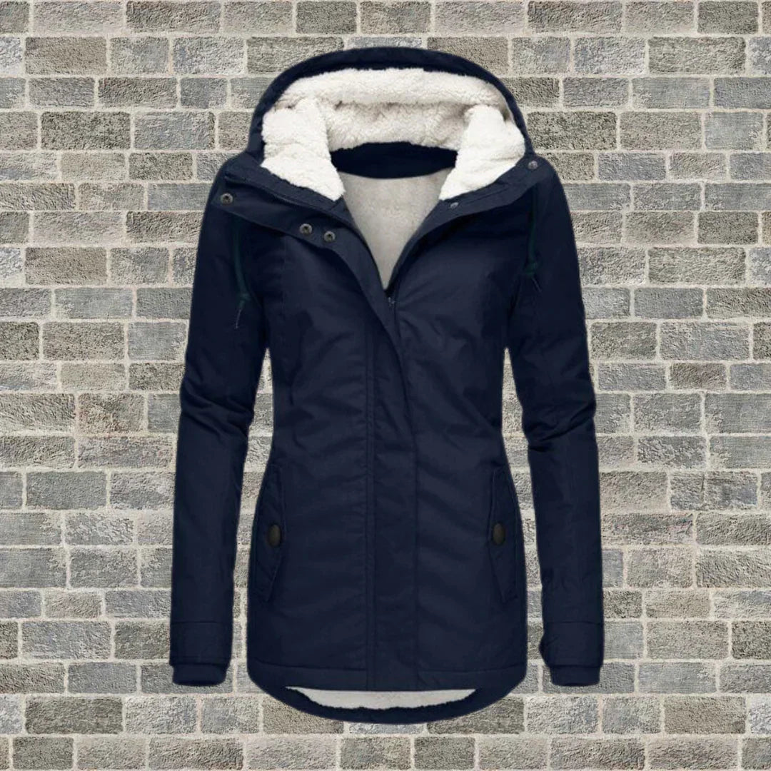 Cappotto in cotone plissettato con cappuccio - Camila