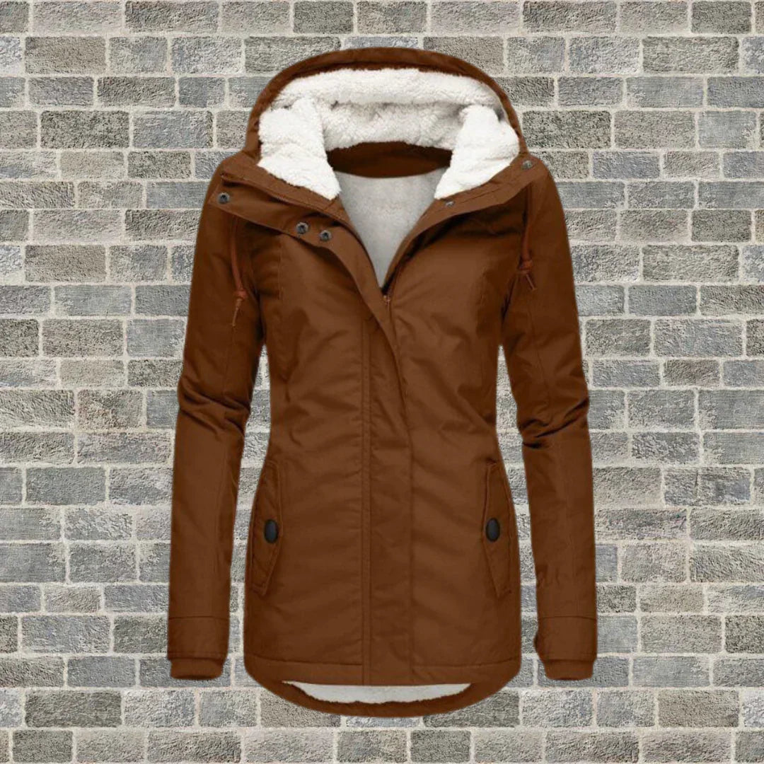 Cappotto in cotone plissettato con cappuccio - Camila