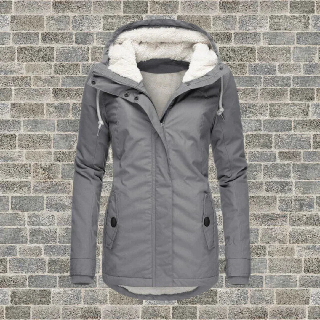 Cappotto in cotone plissettato con cappuccio - Camila