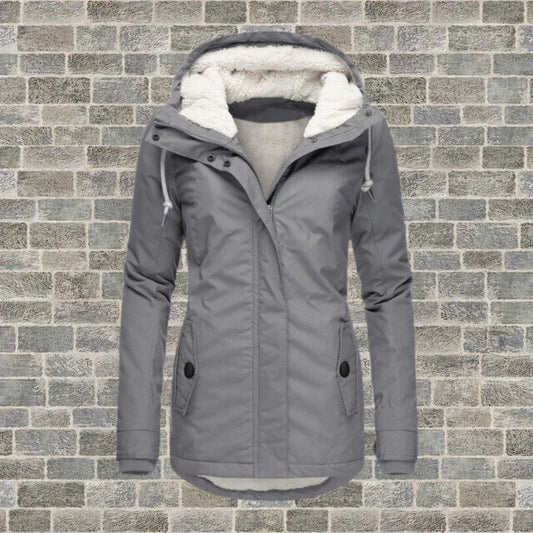 Cappotto in cotone plissettato con cappuccio - Camila