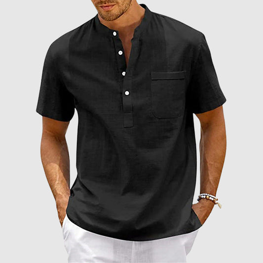 Lukas - Camicia Casual Elegante a Maniche Corte con Bottoni