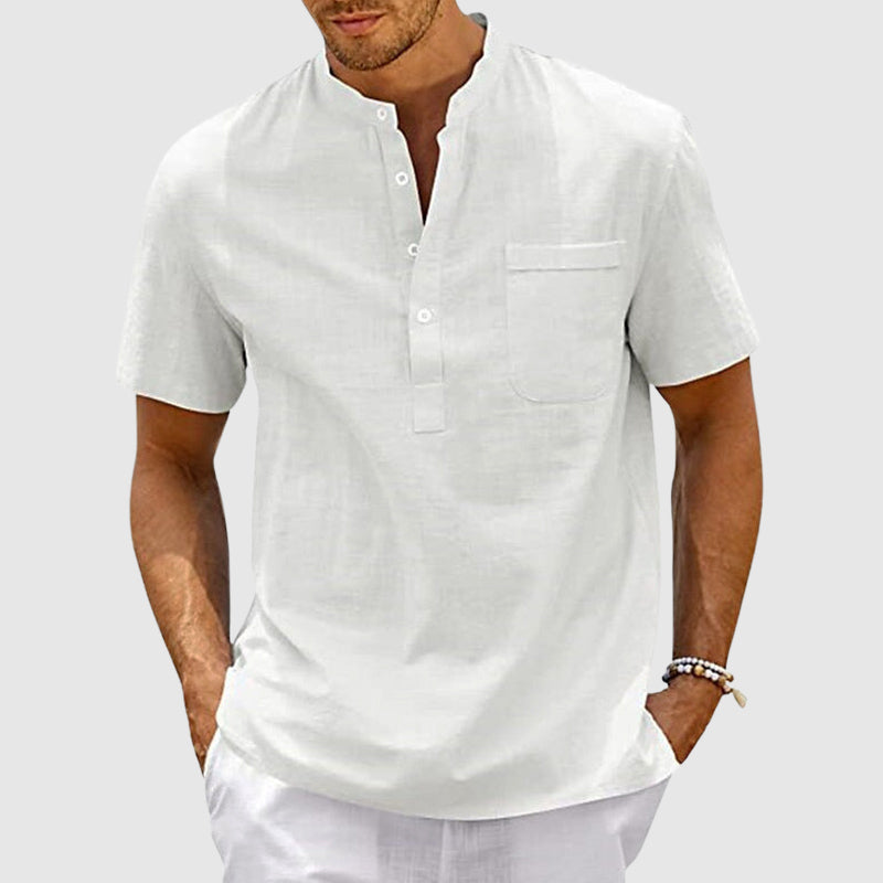 Lukas - Camicia Casual Elegante a Maniche Corte con Bottoni
