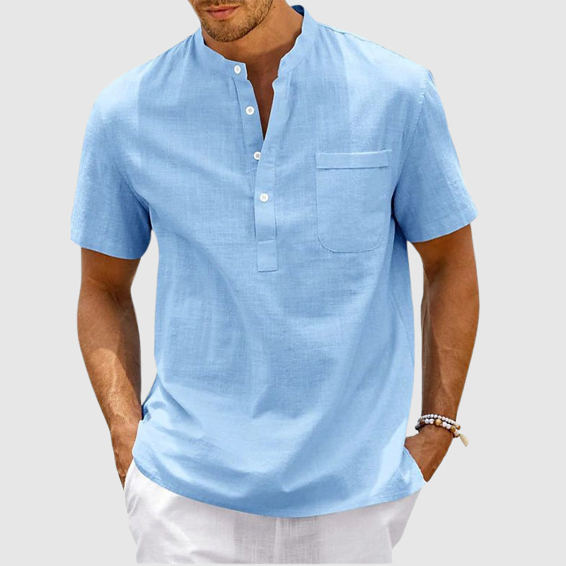 Lukas - Camicia Casual Elegante a Maniche Corte con Bottoni