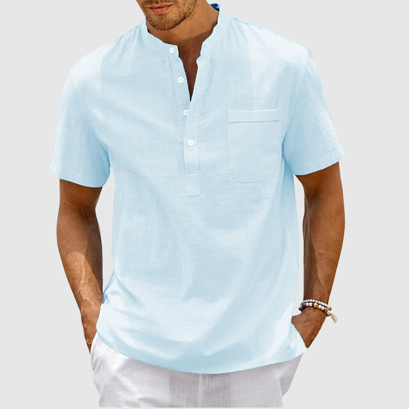 Lukas - Camicia Casual Elegante a Maniche Corte con Bottoni