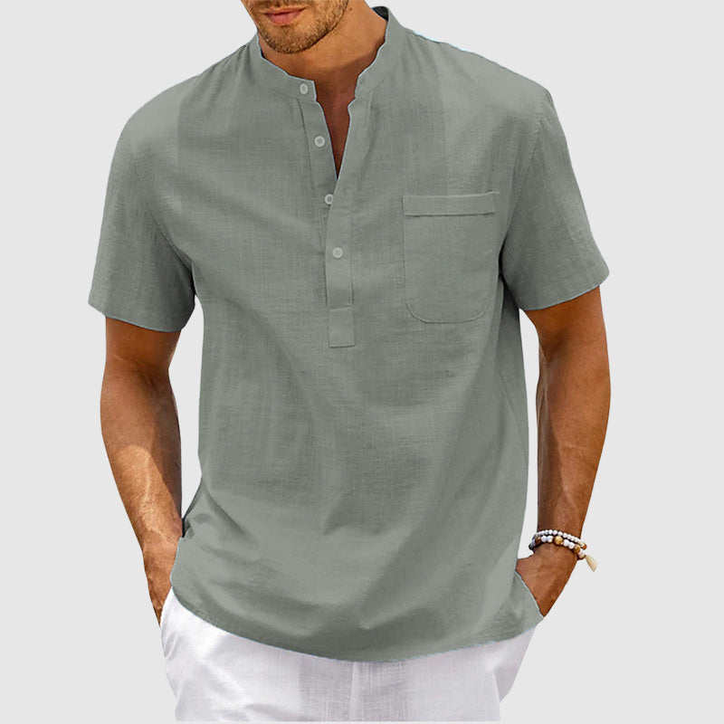 Lukas - Camicia Casual Elegante a Maniche Corte con Bottoni