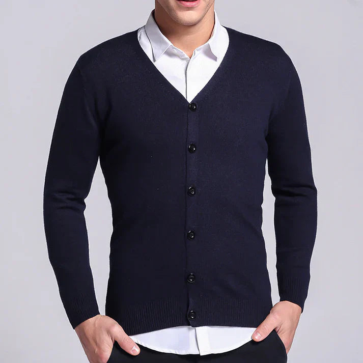 Gareth - Cardigan Classico con Colletto a V e Bottoni