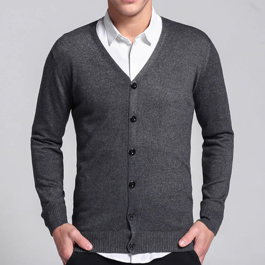 Gareth - Cardigan Classico con Colletto a V e Bottoni