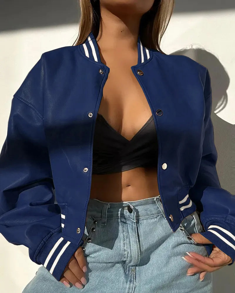 Ilyanna - Giacca corta in pelle elegante e casual