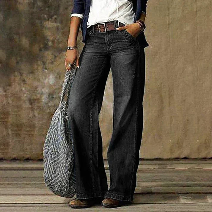 Lucinda - Jeans svasati in denim vintage da donna