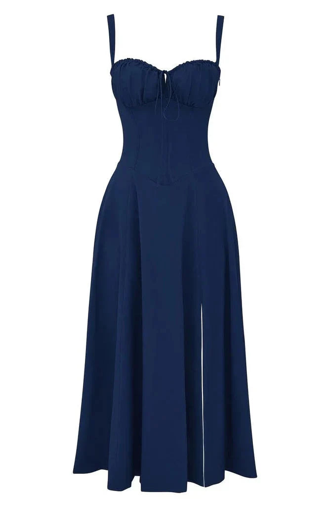 Janna - Abito bustier floreale con modellatura in vita