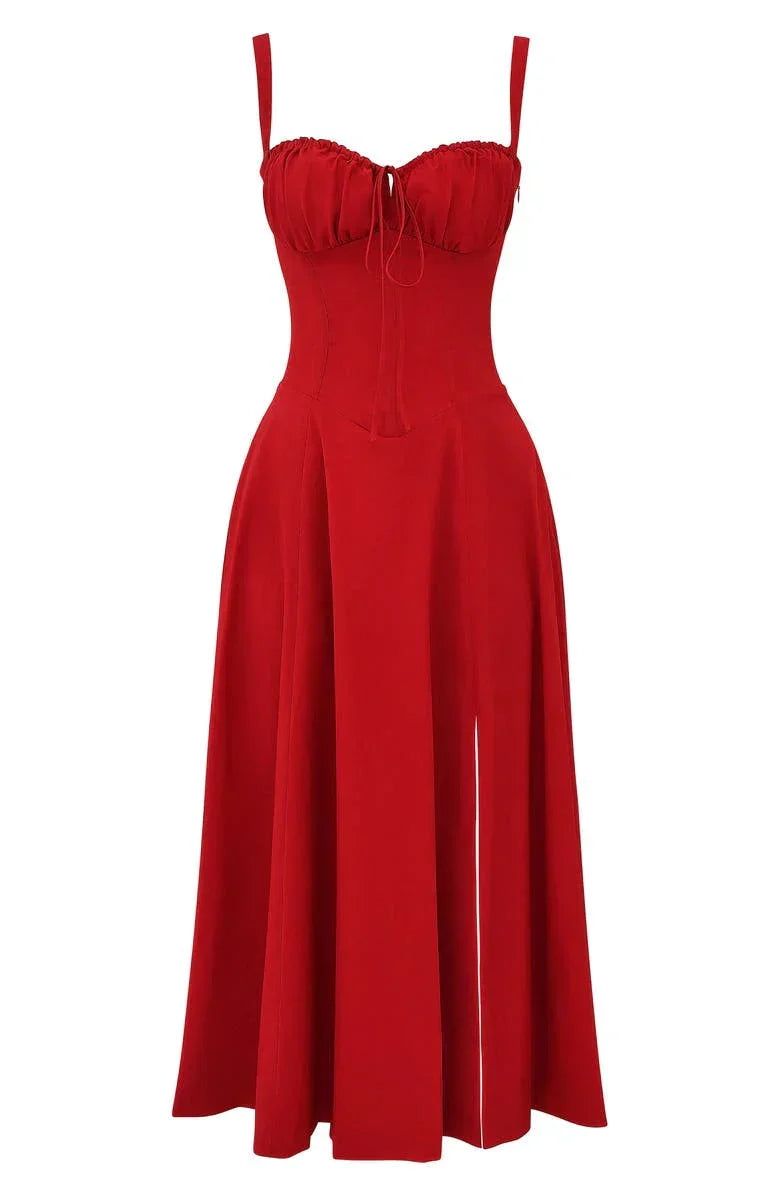Janna - Abito bustier floreale con modellatura in vita