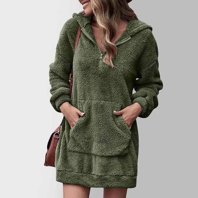 Patrina - Giacca calda e morbida con cappuccio oversize