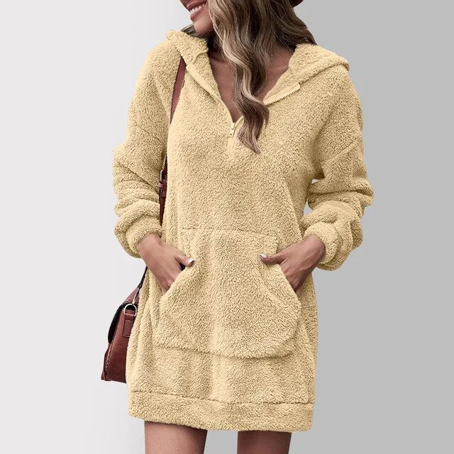 Patrina - Giacca calda e morbida con cappuccio oversize