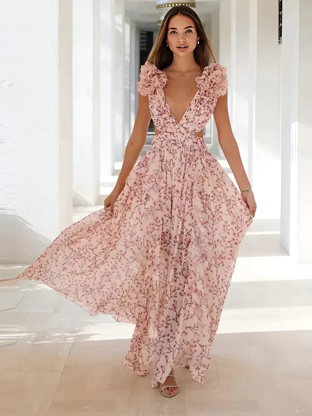 Dakota - Maxi abito con spalle arricciate
