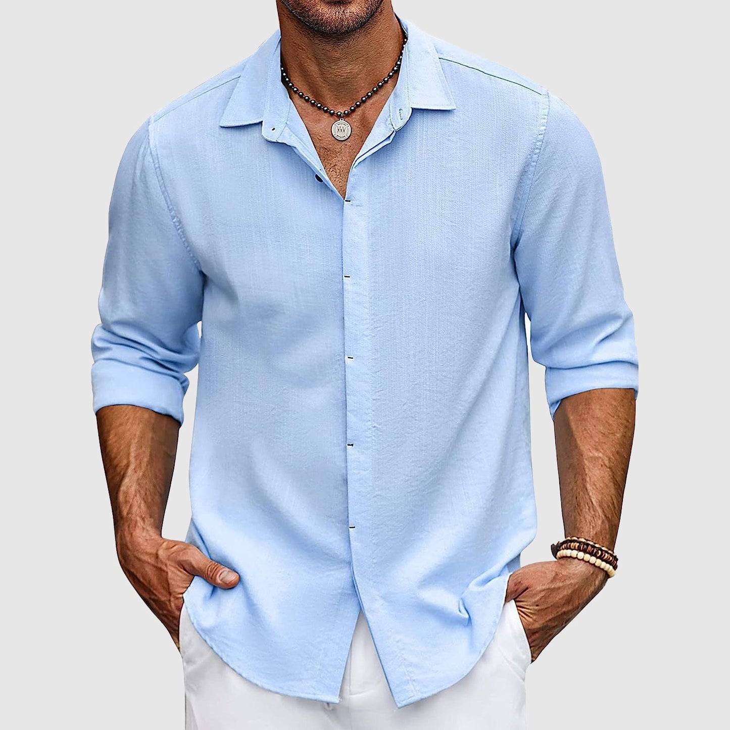 Mylan - Polo Elegante a Maniche Lunghe con Bottoni