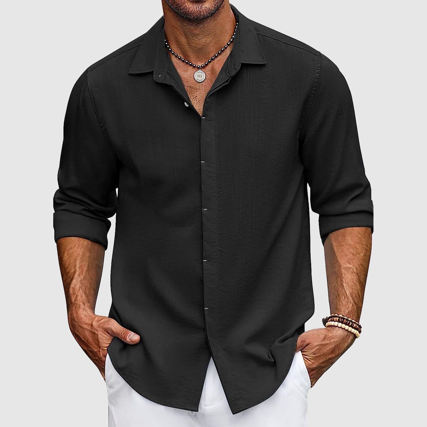 Mylan - Polo Elegante a Maniche Lunghe con Bottoni