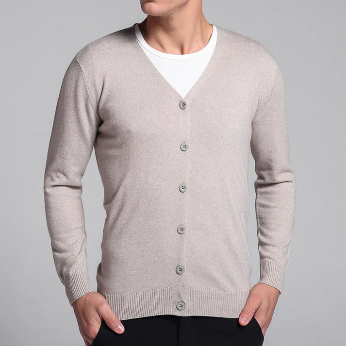 Gareth - Cardigan Classico con Colletto a V e Bottoni