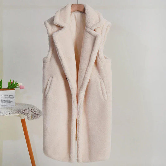 Jaina - Gilet casual senza maniche in morbida pelliccia