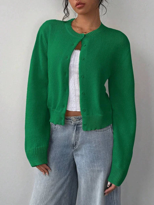 Loretta - Elegante cardigan corto in maglia con bottoni