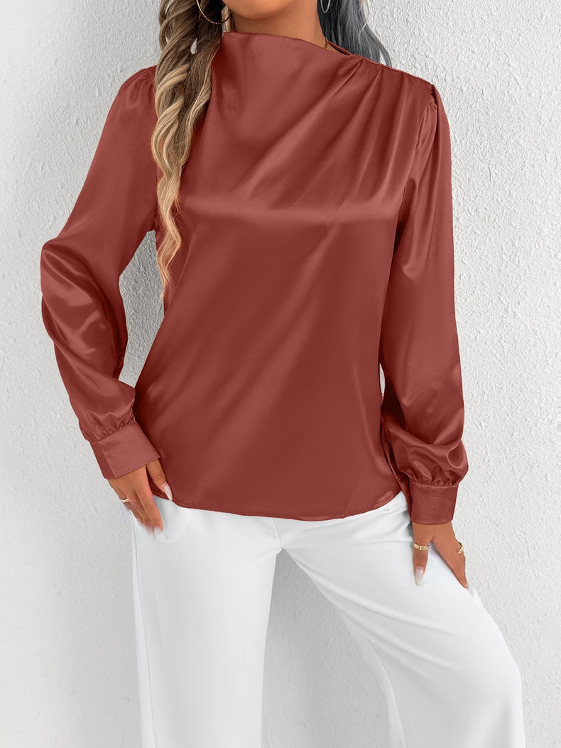 Elvira – Camicetta elegante a maniche lunghe con collo alto