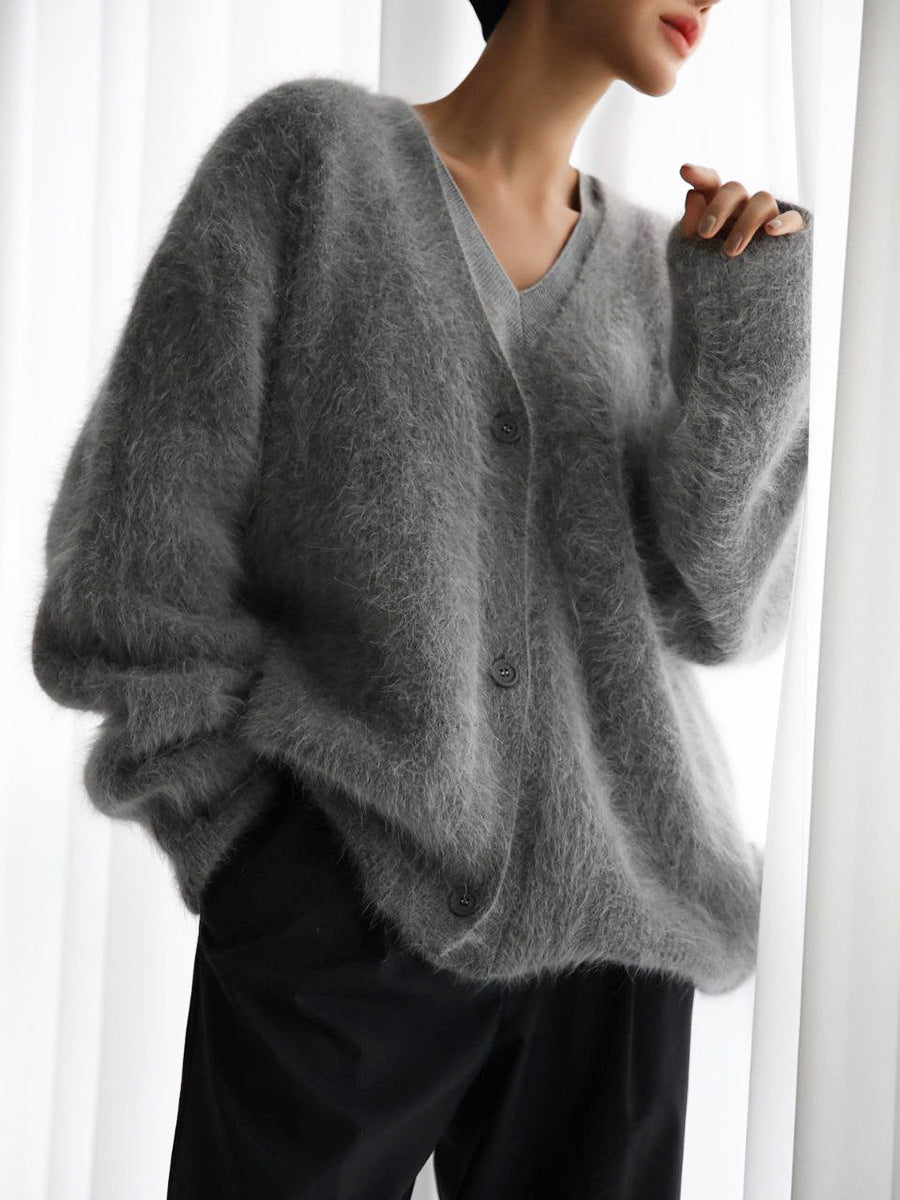 Alyssa - Cardigan elegante e ampio con scollo a V profondo