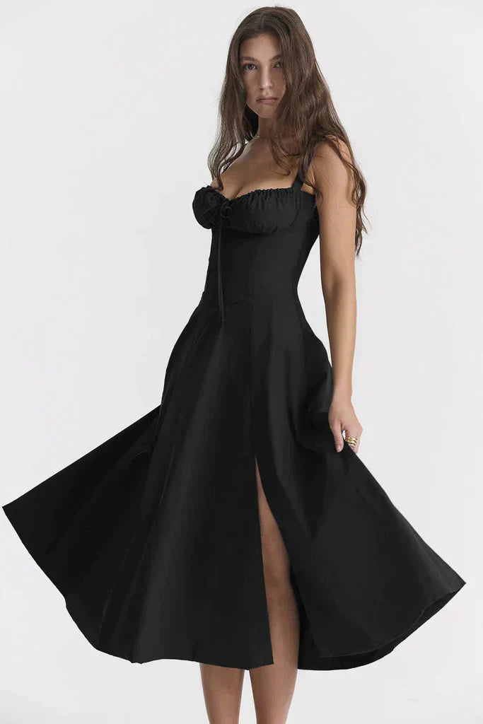 Janna - Abito bustier floreale con modellatura in vita