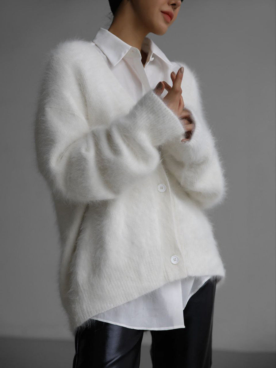 Alyssa - Cardigan elegante e ampio con scollo a V profondo