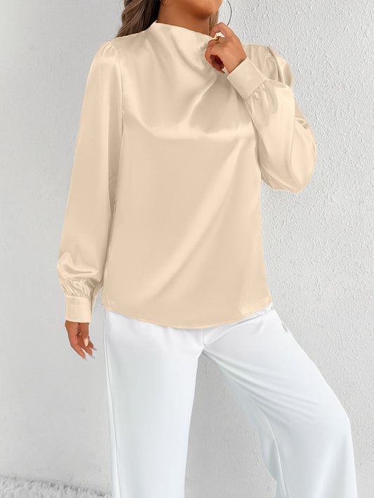 Elvira – Camicetta elegante a maniche lunghe con collo alto
