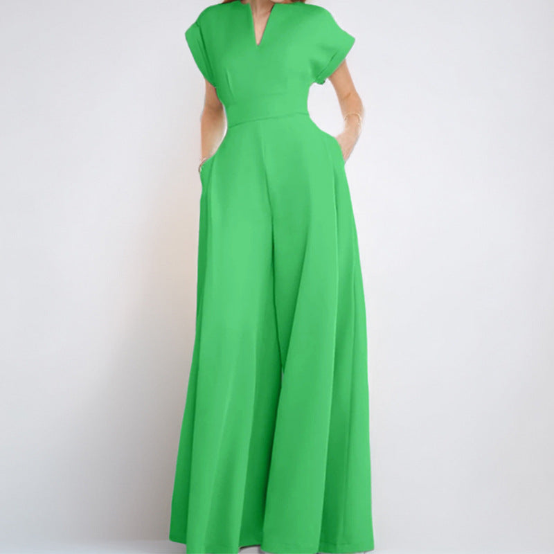Bea - Elegante tuta con maniche corte e gamba larga