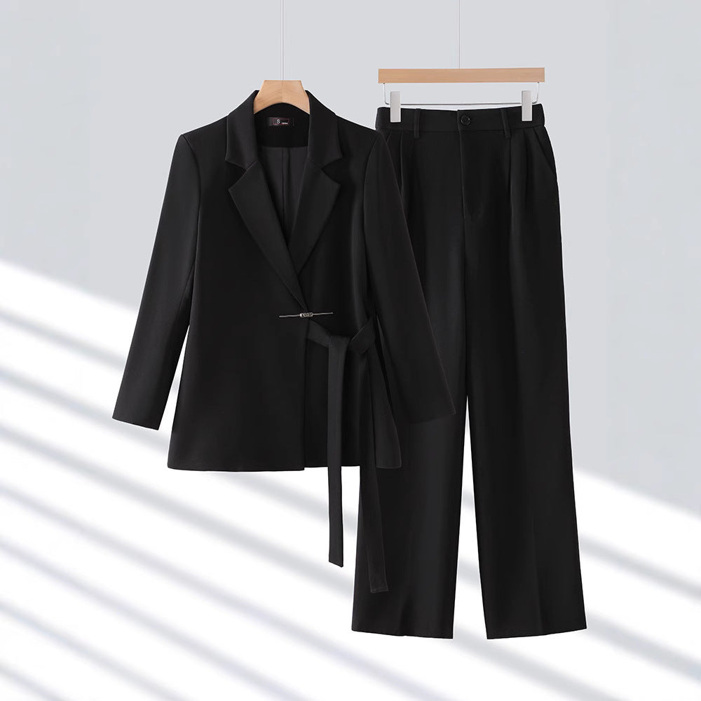 Adelie - Elegante completo con blazer e pantaloni a gamba larga