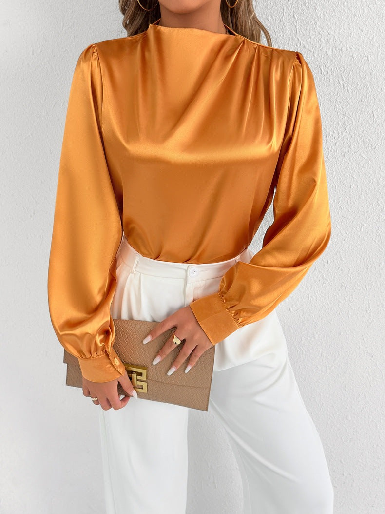 Elvira – Camicetta elegante a maniche lunghe con collo alto