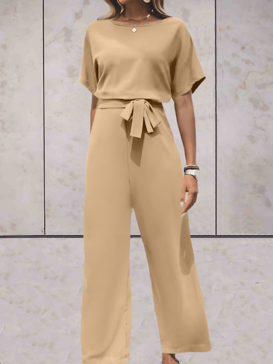 Vespera - Elegante Tuta a Gamba Dritta con Collo Rotondo