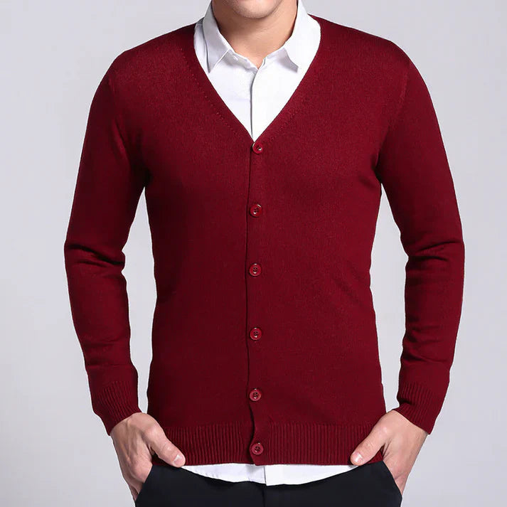 Gareth - Cardigan Classico con Colletto a V e Bottoni