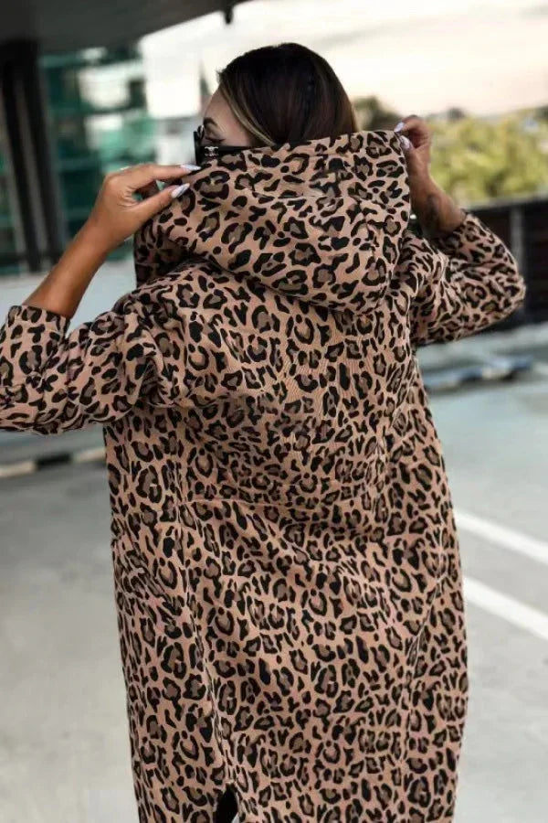 Hazel - Trench con stampa leopardo