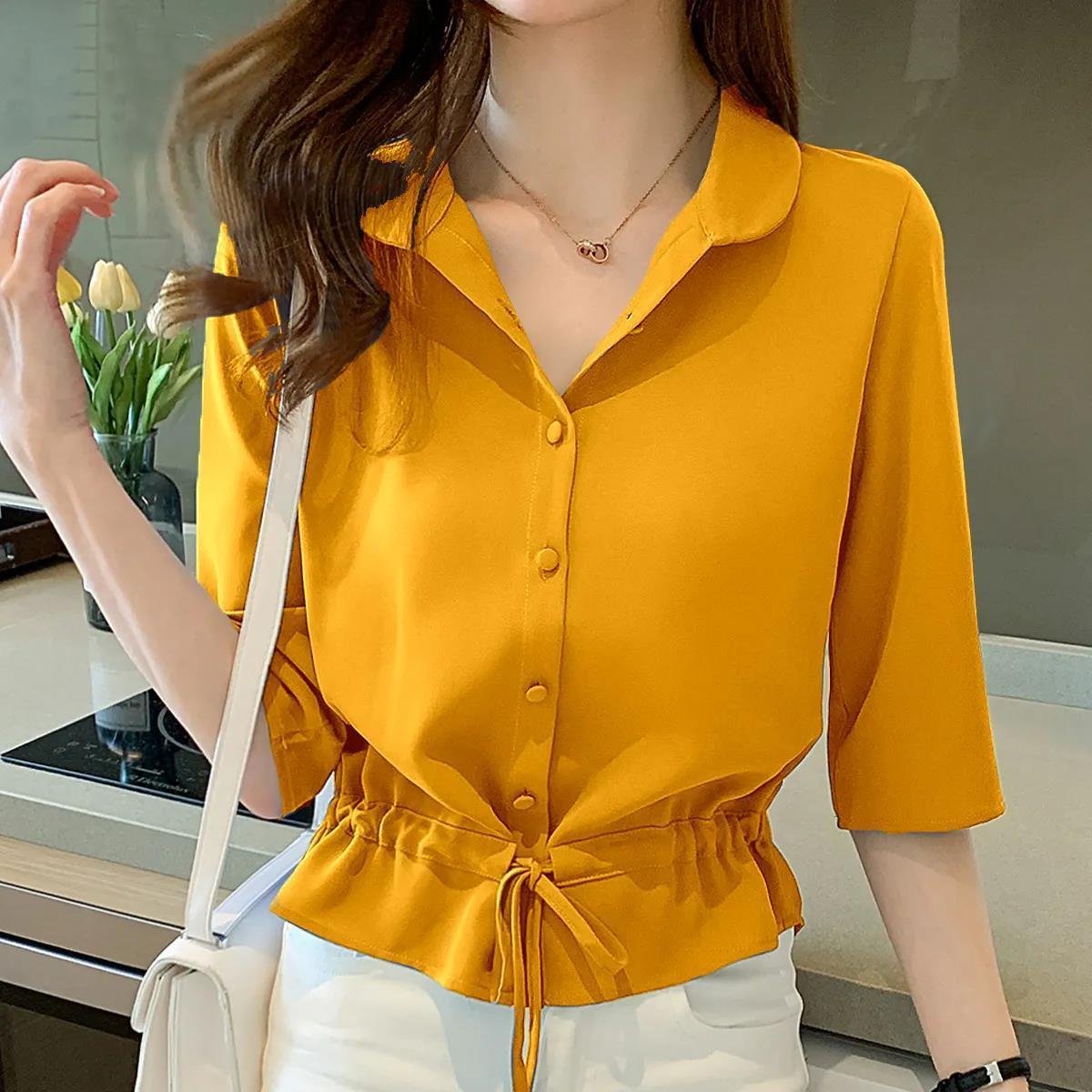 Zyrah - Elegante camicetta polo con bottoni