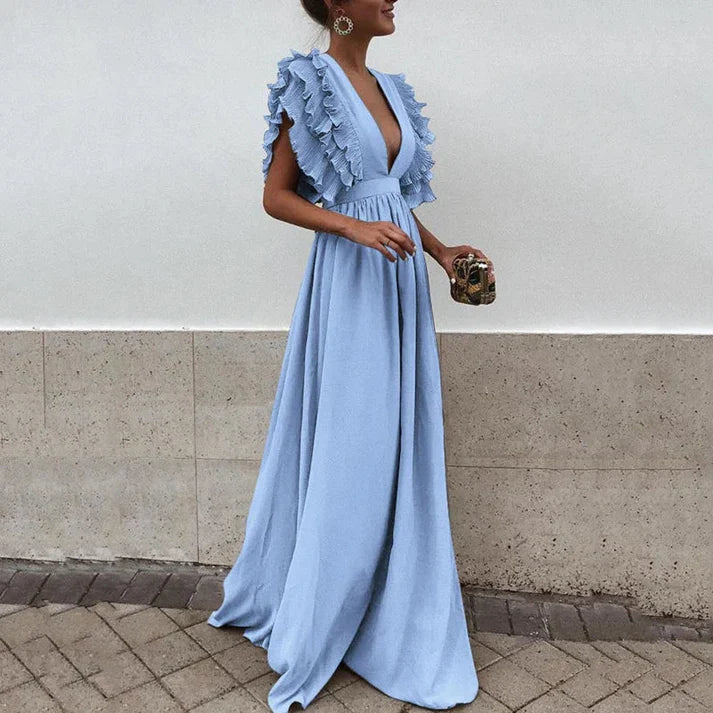 Aurora - Abito elegante con maniche arricciate