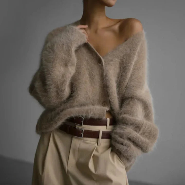 Esther - Cardigan in cashmere con scollo a V